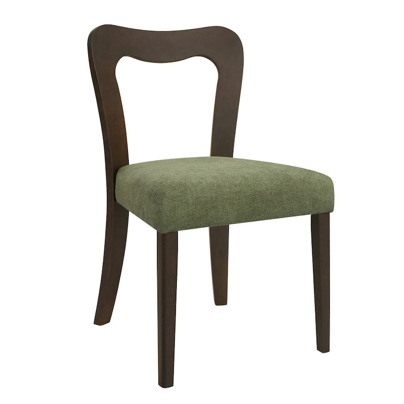 Modern Upholstered Dining Chair Set of 2 with Open-Back Design