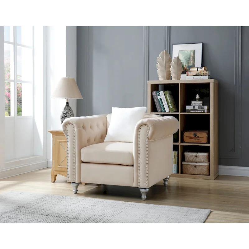 Velvet Crystal Accent Chair