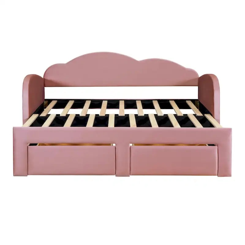 Twin Cloud Velvet Daybed with Trundle and Drawers