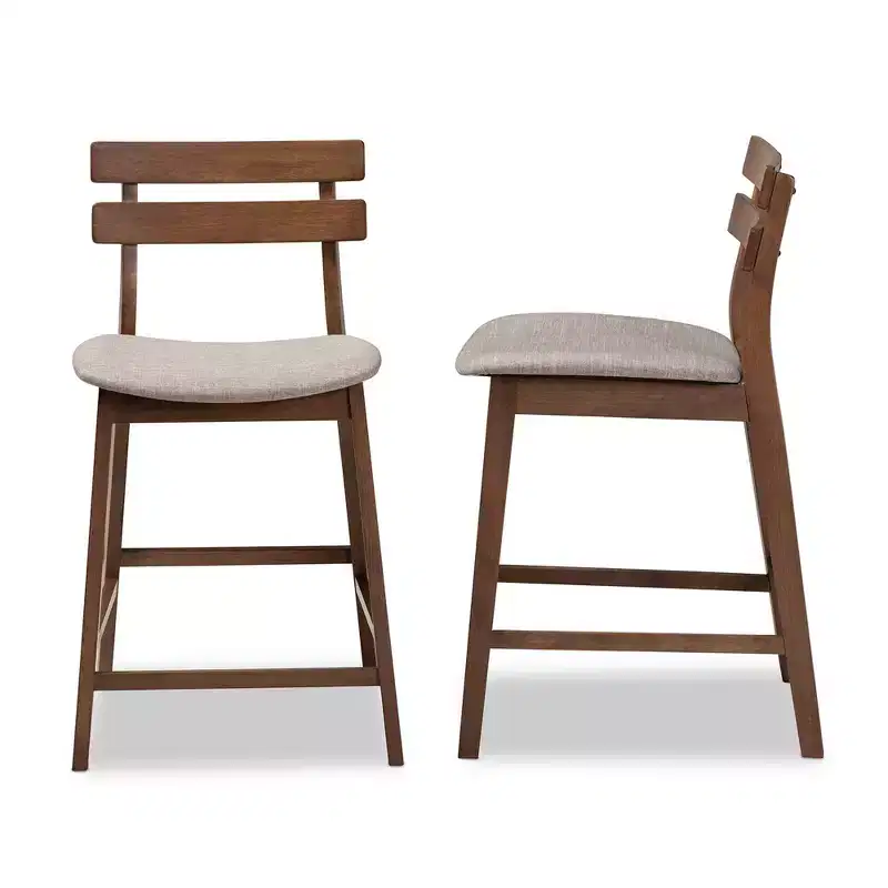Set of 2 Larine Wood Counter Height Barstools - Baxton Studio