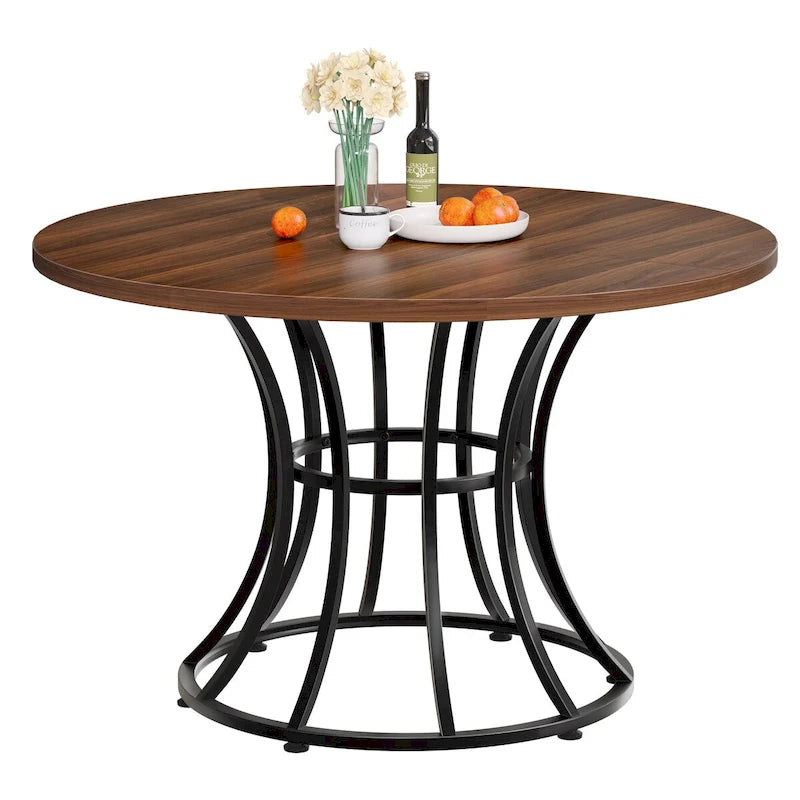 Modern Faux Marble 45 Large Round Dinning Table for 4-6 People