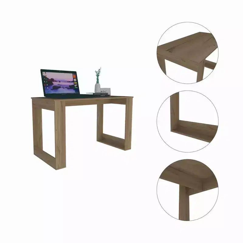 Shenyang Computer Desk Brown - : Ergonomic Design, Wood Laminate, 47.5" Wide