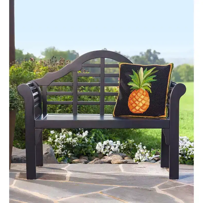 Plow & Hearth Lutyens Wood Garden Bench, in Natural