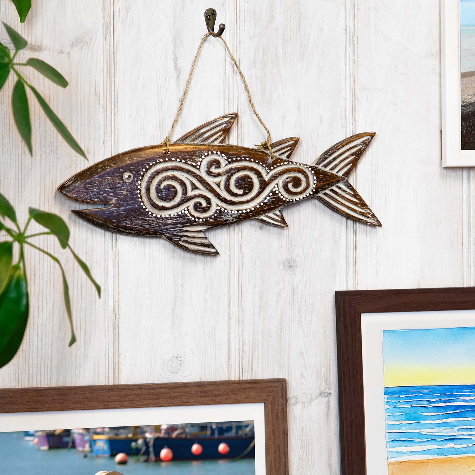 Hand Carved Fish Plaque