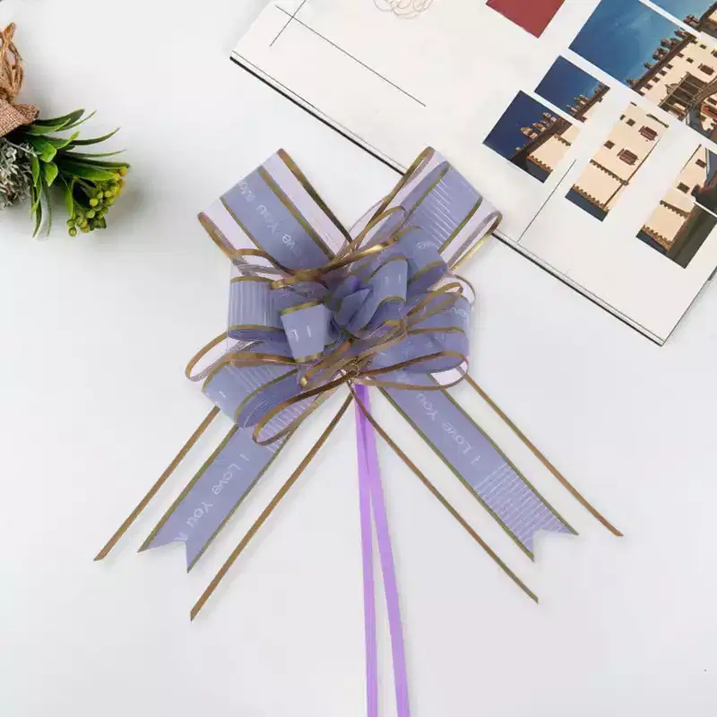 Unique Bargains Voile Bow Pull Ribbon Snow Yarn 28.74x1.89 10 Pcs