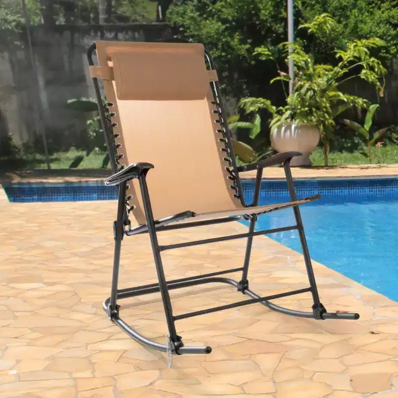 Lavish Home Folding Outdoor Rocking Chair