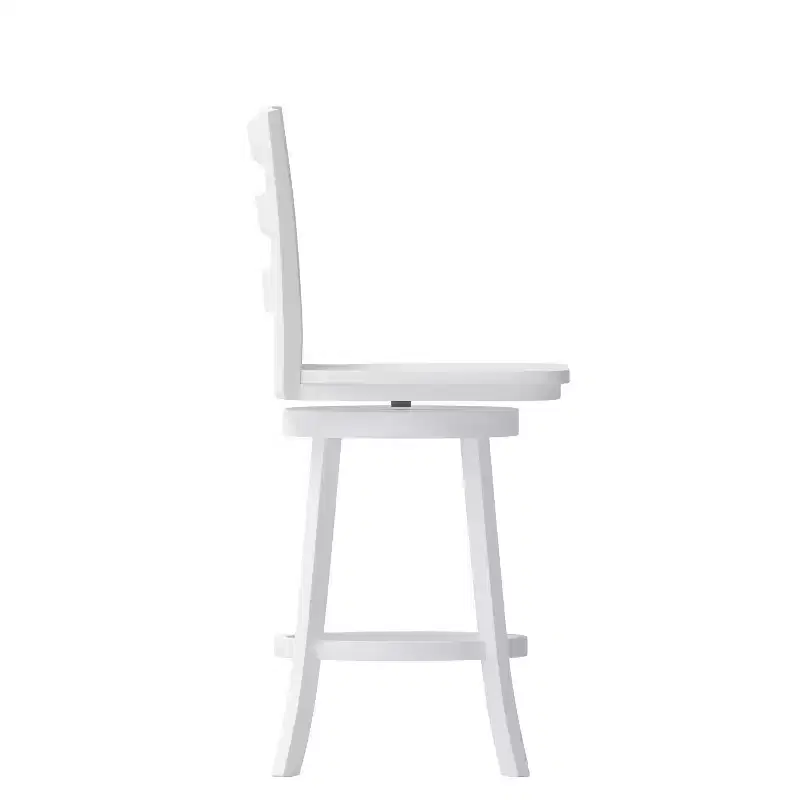 Emma and Oliver Classic Ladderback Counter Height Dining Stool with Wood Seat