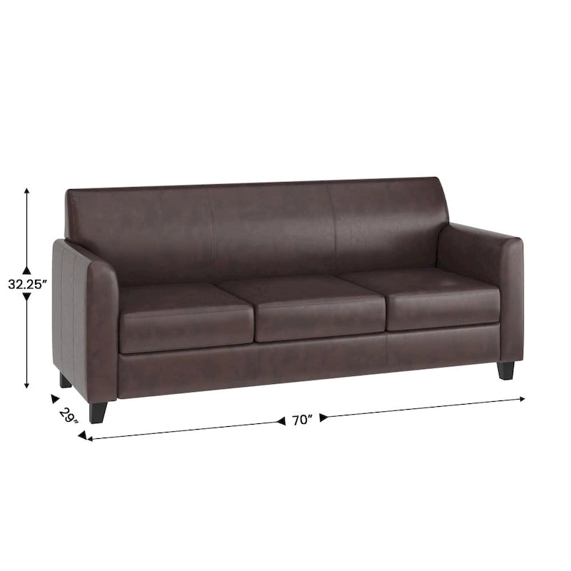 Clean Line Stitched Sofa with Flared Arms - 70W x 29D x 32.25H