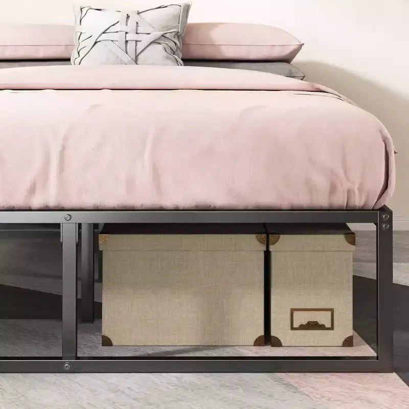 Lorelai 14 Metal Platform Bed Frame Black - Zinus