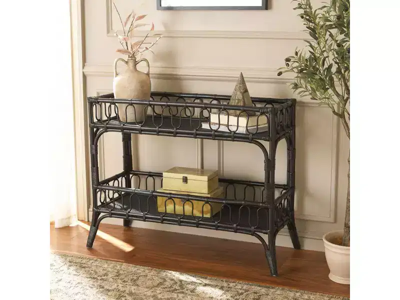 Isaiah 2-Teir Rattan Console Table - STG6509 - Safavieh