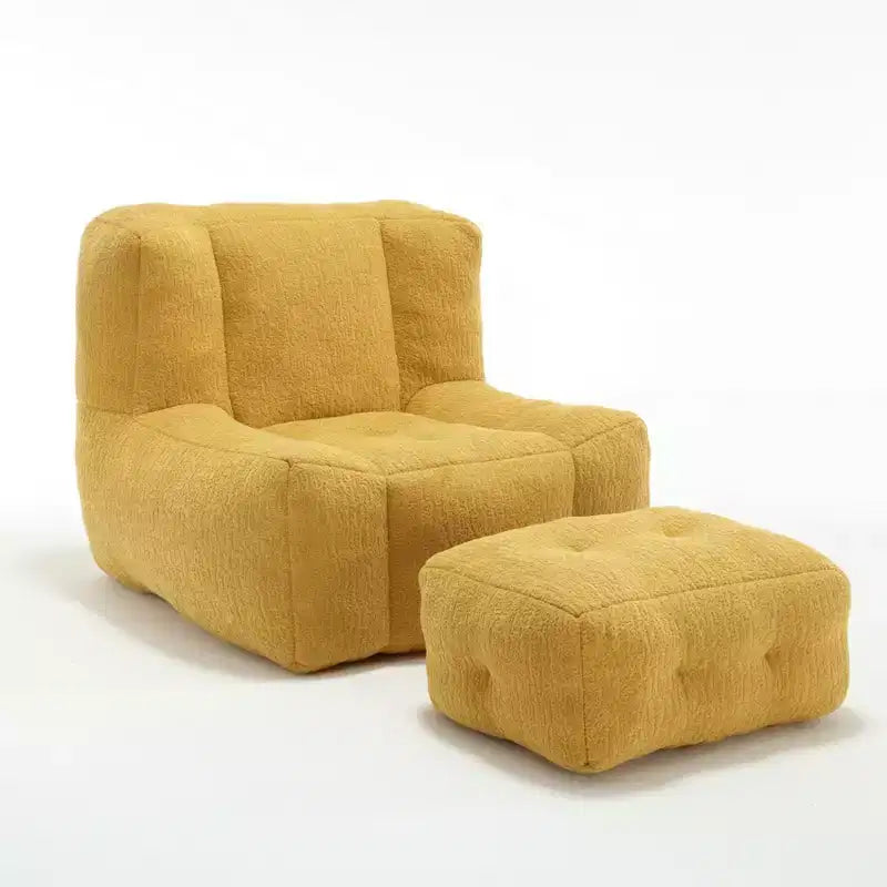 Fluffy Bean Bag Chair for Adults with Memory Foam & Ottoman, Indoor