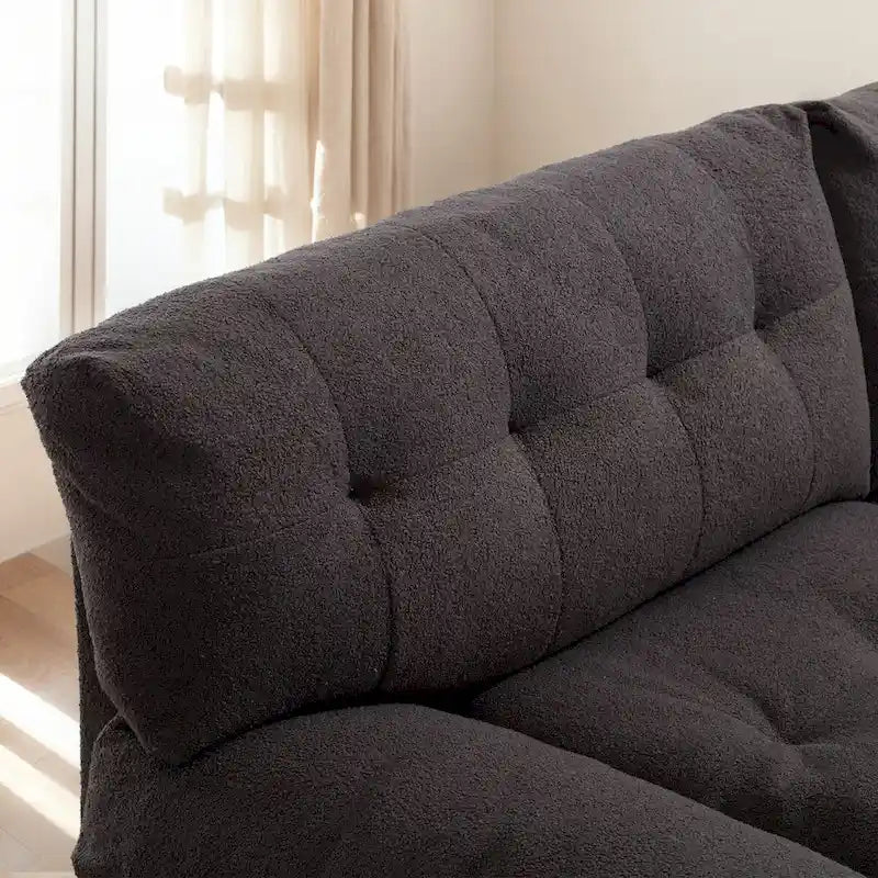 96 Inch Cloud Style Loveseat Sofa Modern Velvet Fabric