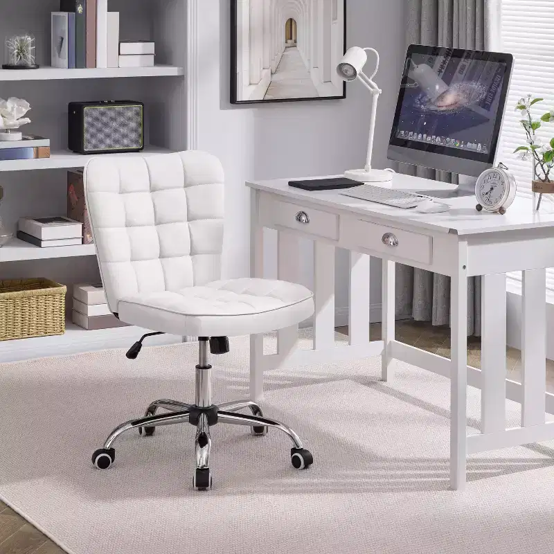 Yaheetech Modern Mid-back Office Chair Armless Desk Chair