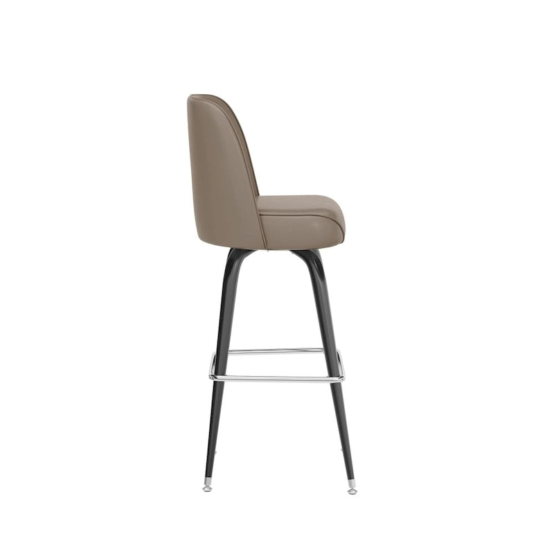 2-Pack Metal Barstools with Swivel Vinyl Bucket Seat & Footrest