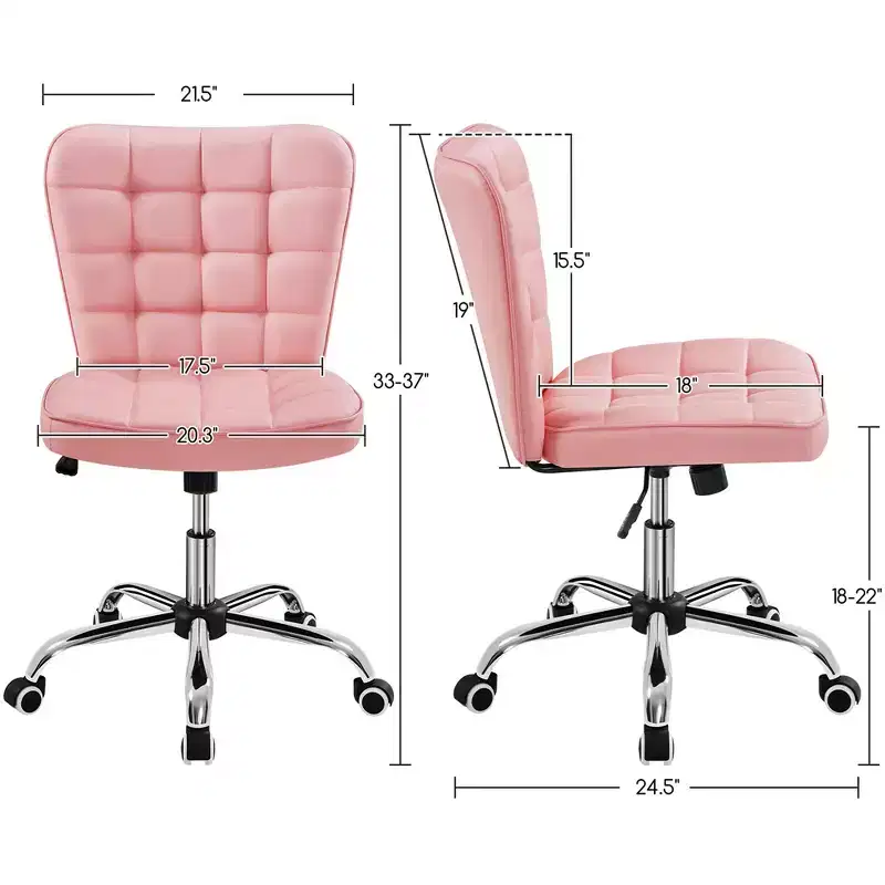 Yaheetech Modern Mid-back Office Chair Armless Desk Chair