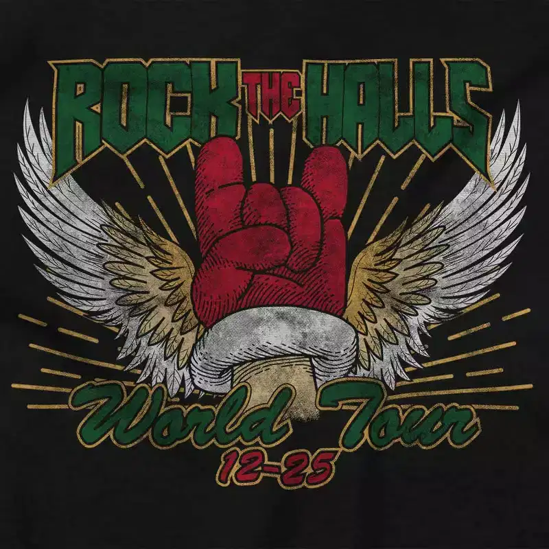 Christmas Rock The Halls World Tour Graphic T Shirt Men or Women Brisco Brands