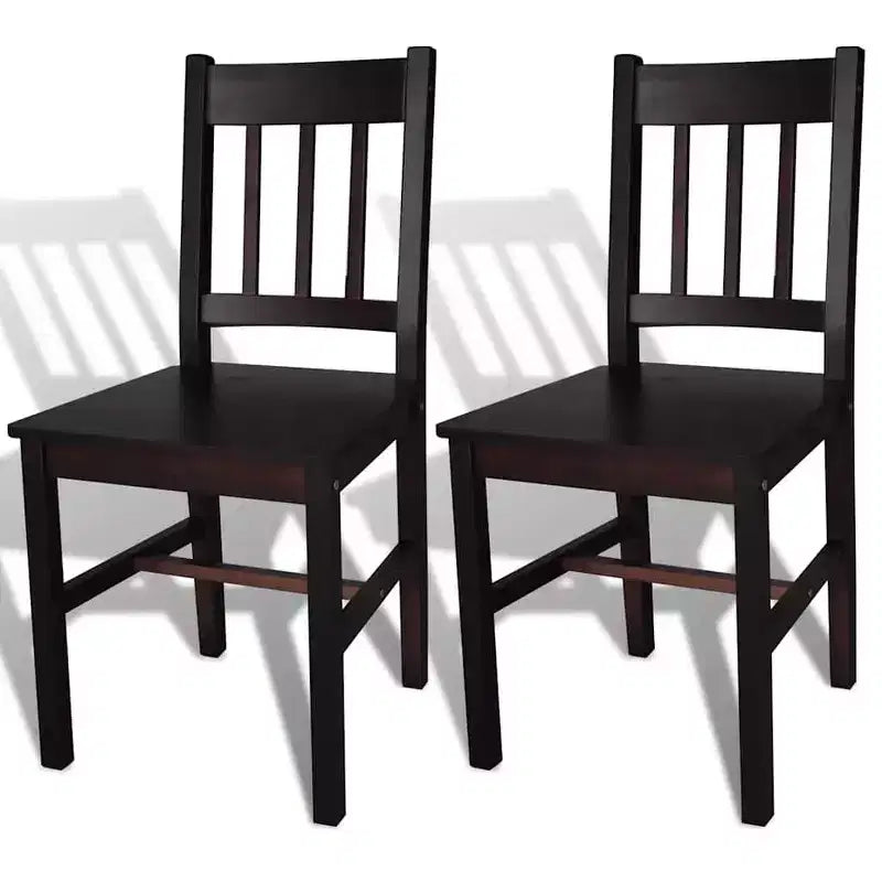 vidaXL Dining Chair Set of 2 White Solid Pine Wood 33.1 inches tall