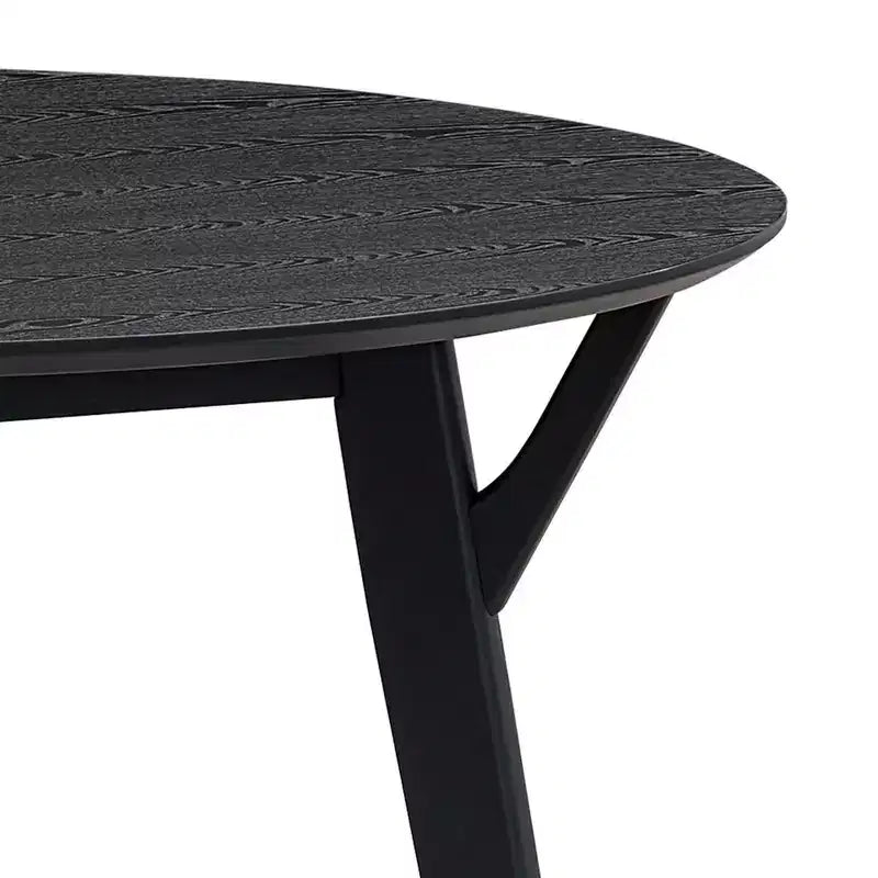 GDFStudio Lambert Modern Rubber Wood and Fabric Upholstered 5 Piece Round Dining Table Set