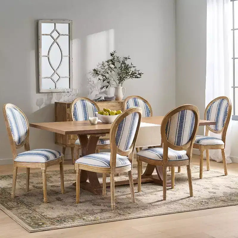 Christopher Knight Home Derring 7 Pieces French Country Upholstered Wood Expandable Dining Set