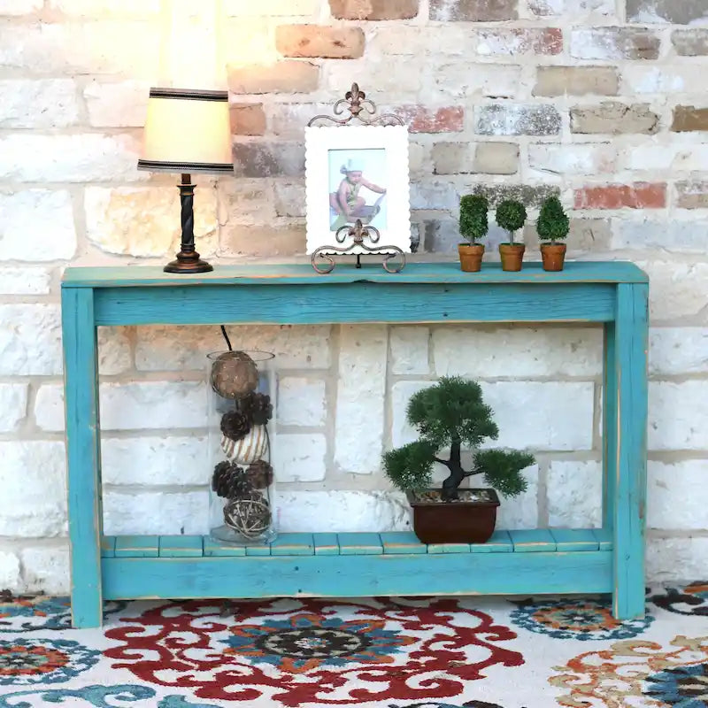Rustic Reclaimed Wood Entryway Console Table