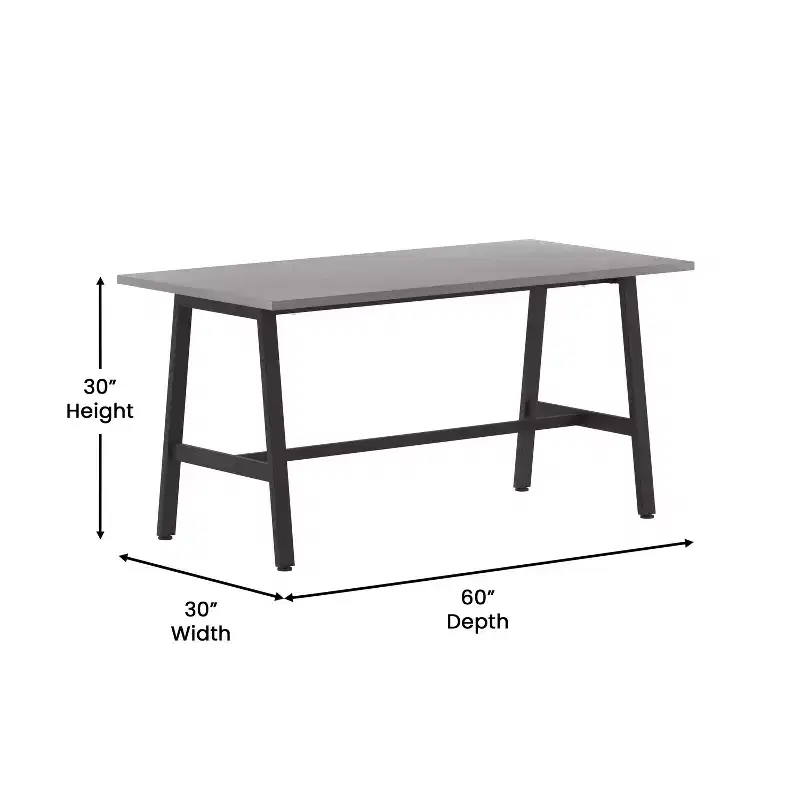 Flash Furniture Redmond Commercial 60x30 Conference Table with 1 Thick Double Sided Laminate Table Top with PVC Edging and Heavy Duty A-Frame Steel Base