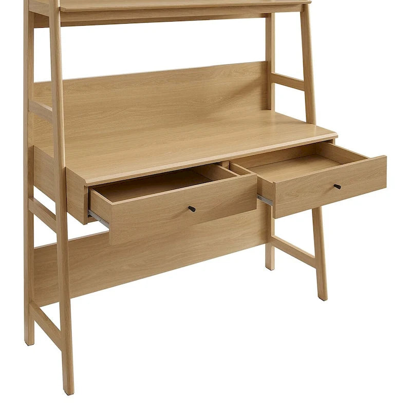 Office Desk with Bookshelf and Storage Drawers