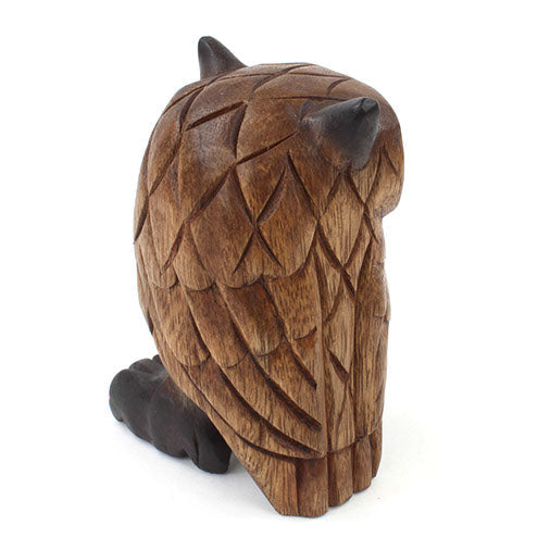 Medium Carved Rain Tree Owl