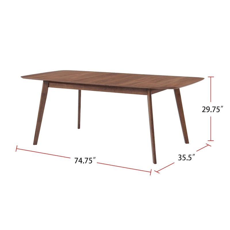 Rectangular Dining Table in Natural Walnut with Butterfly Leaf