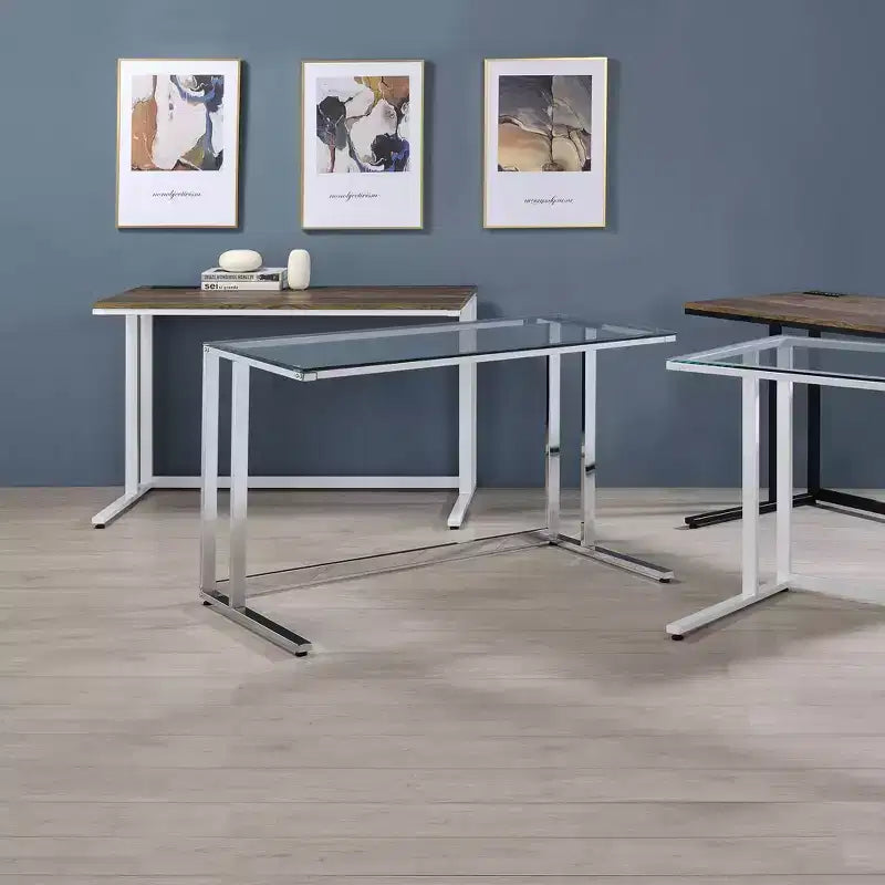 HomeStock 29 in.H Gray Color Wood Computer Desks with Open Storage Shelf