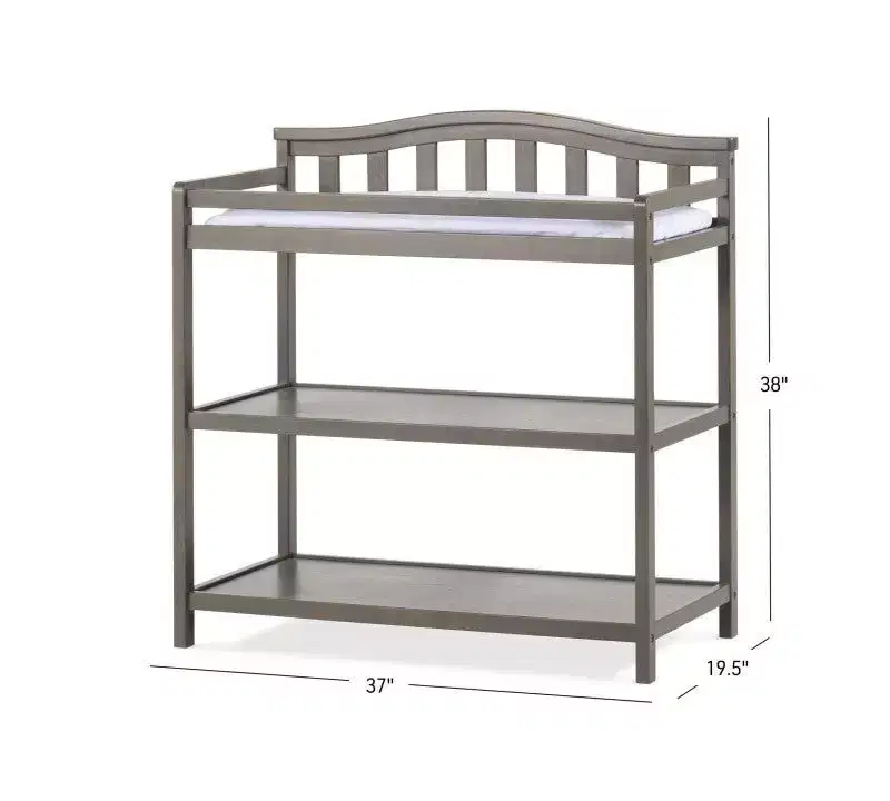 Child Craft Hampton Arch Top Crib and Changing Table Nursery Set, 2-Piece, Includes 4-in-1 Convertible Crib and Changing Table