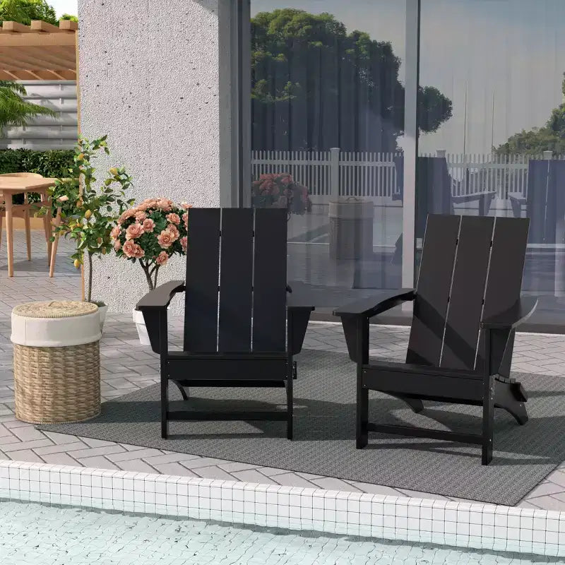 WestinTrends Ashore HDPE Folding Adirondack Chair (Set of 2)