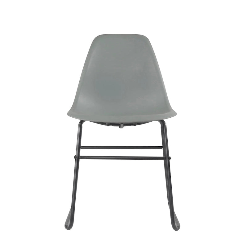 Modern Armless Dining Chairs with Iron Legs, Set of 2