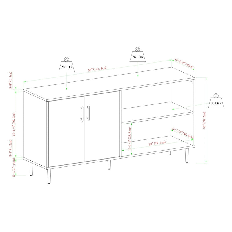 58-Inch Bookmatch TV Stand