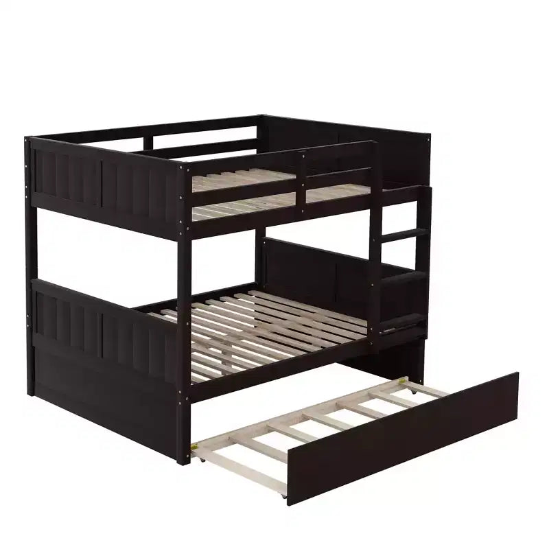 Whisen Full Over Full Wooden Bunk Bed with Twin Size Trundle