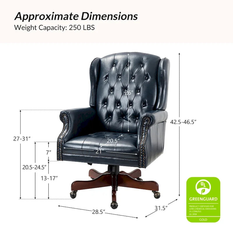 Modern swivel executive chair with tufted backrest