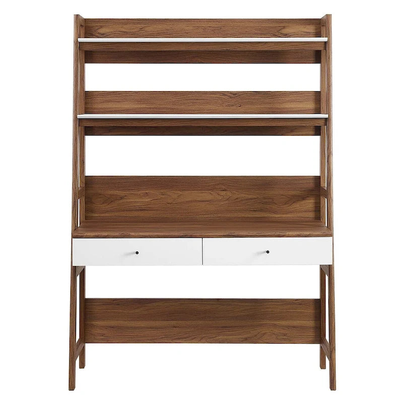 Office Desk with Bookshelf and Storage Drawers