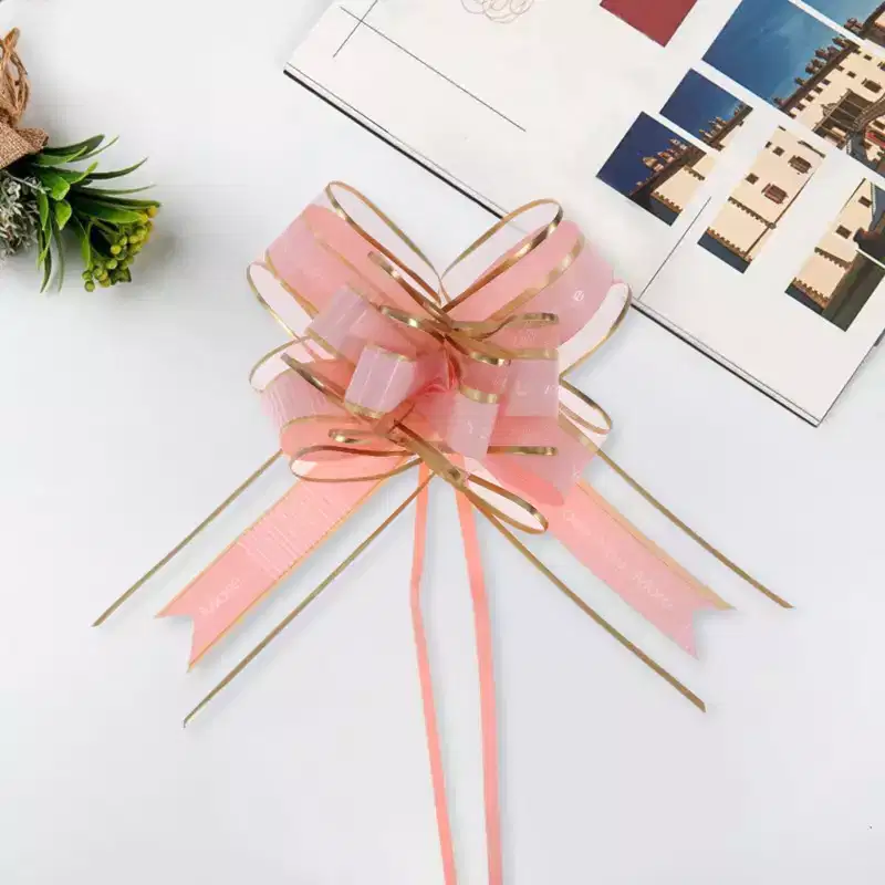 Unique Bargains Voile Bow Pull Ribbon Snow Yarn 28.74x1.89 10 Pcs