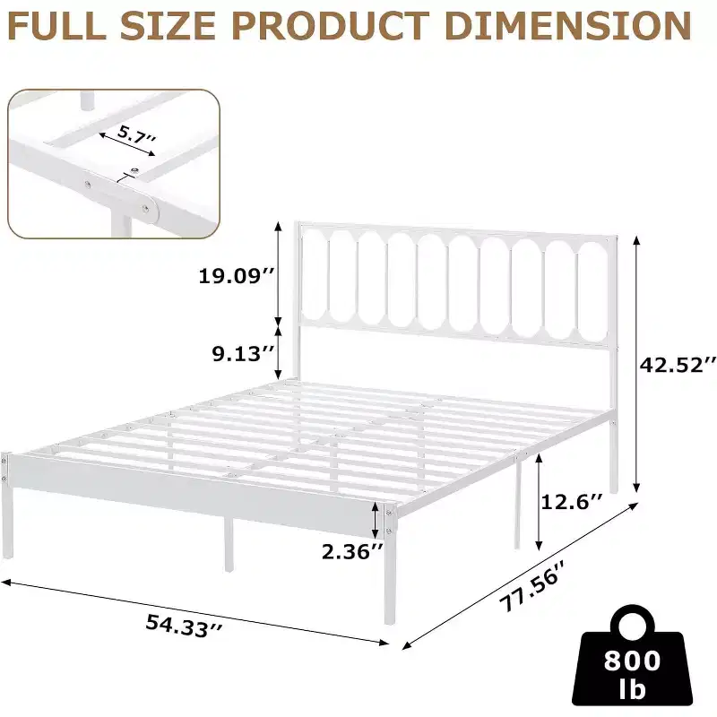 COZONY 14 Inch Queen Bed Frame with Headboard, Metal Platform Bed, 30 Min Assembly