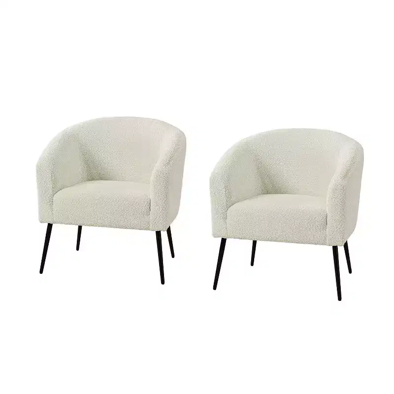 Guy Modern Boucle Armchair Set of 2 with metal leg ART OF LIVING DESIGNS
