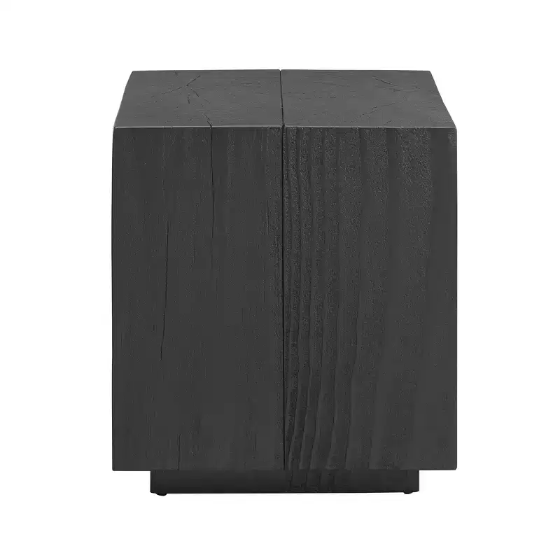 Art Leon Unique Fluted Solid Wood End Table Side Table