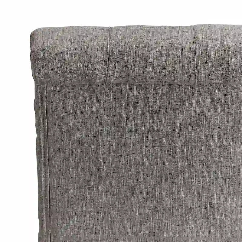 Linen Button Tufted Dining Chair with Grey Finish Legs