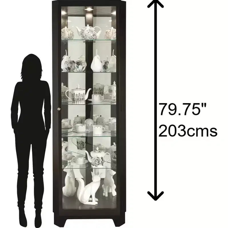 Howard Miller 680631 Melissa Iv Curio Cabinet 680631 Black Satin