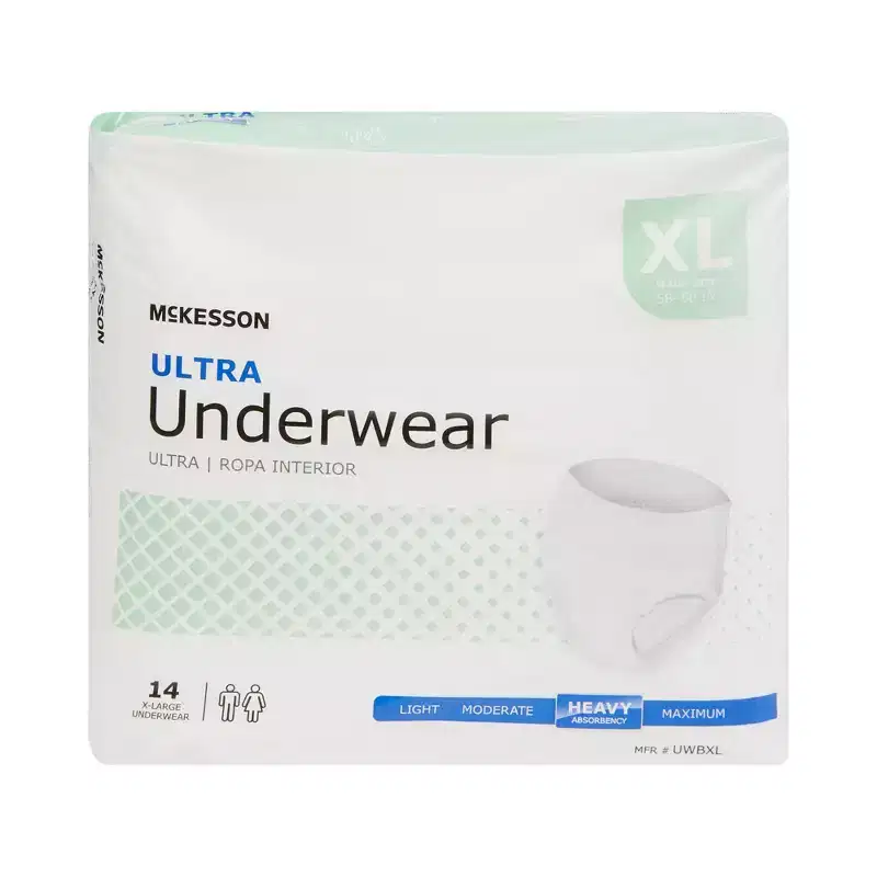 McKesson Ultra Incontinence Underwear, Heavy Absorbency, Unisex, XL, 56 Count