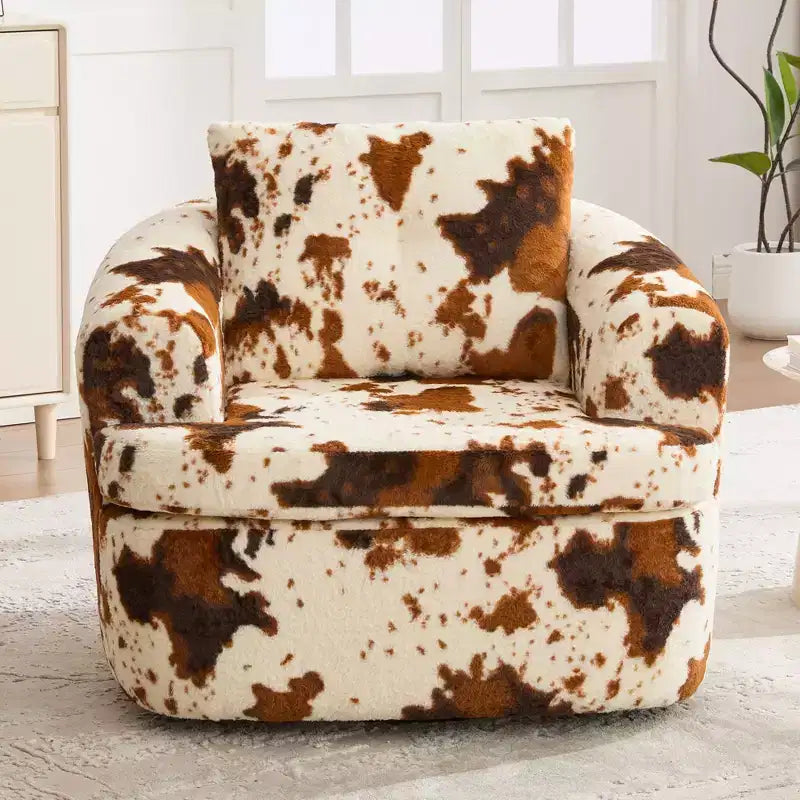 TUYOHW Lounge Chair,Swivel Barrel Sofa Chair with Dual-Layer Cushion,250lbs Capacity,36.6 Round Chenille Accent Chair for Living Room,Office
