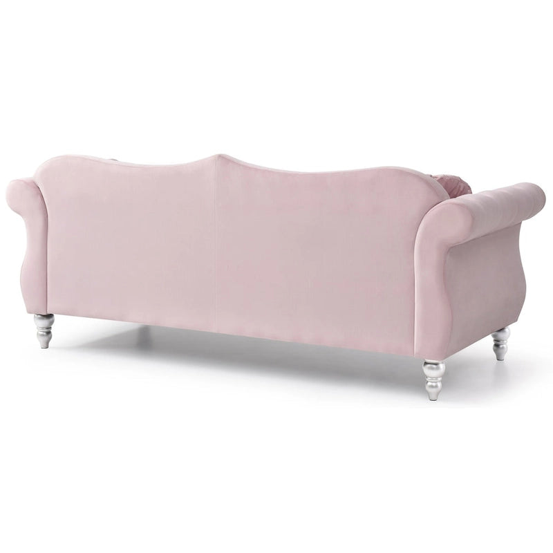 82 in. Velvet Chesterfield 3-Seater Sofa with Tufted Back and Nailhead Trim