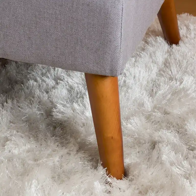 Tufted Fabric Ottoman Bench with Wooden Legs