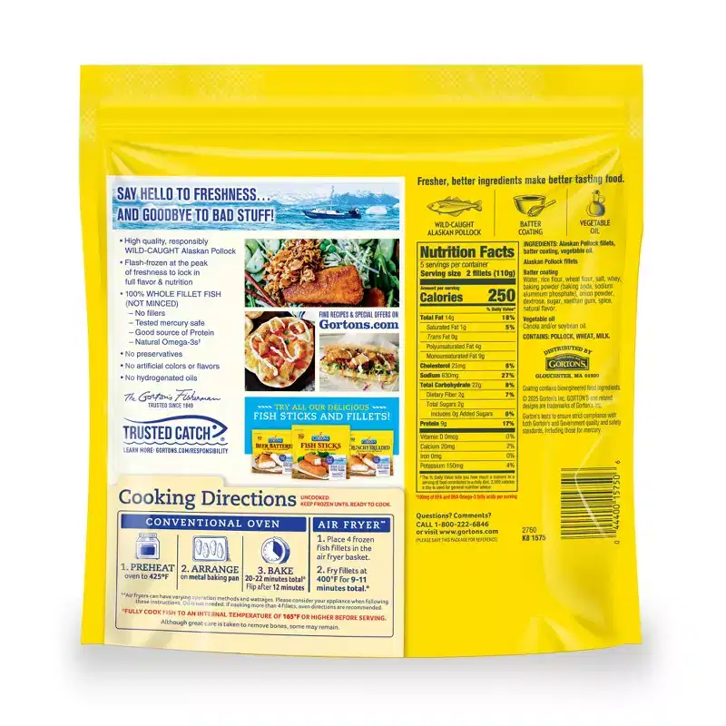 Gorton's Crispy Battered Fish Fillets - Frozen - 19oz/10ct