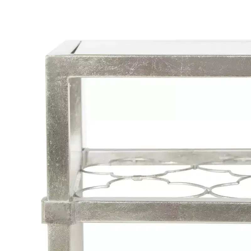 Hanzel Gold Leaf Glass Side Table - AMH8312 - Safavieh Couture