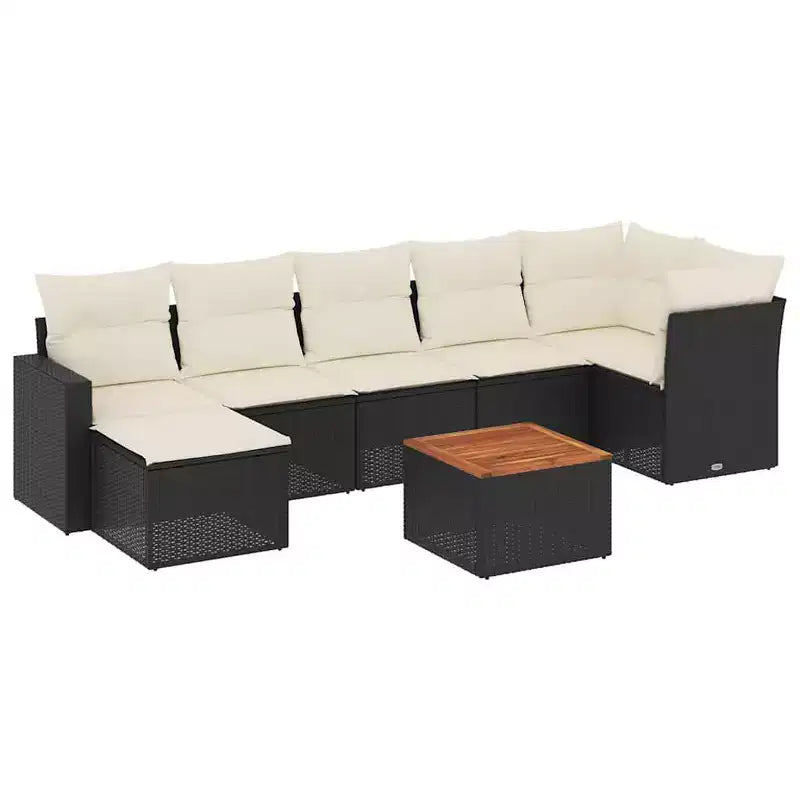 vidaXL Outdoor Garden Sofa Set with Cushions and Storage