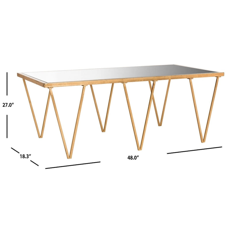 Antique Gold Leaf Coffee Table - 48Wx18Dx27H